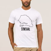 セネガル国地図 セネガル国境線 シェイプ Tシャツ (正面)