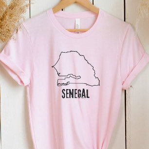 セネガル国地図 セネガル国境線 シェイプ Tシャツ