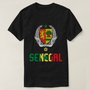 セネガル国旗と紋章の愛国心 Tシャツ