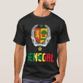 セネガル国旗と紋章の愛国心 Tシャツ (正面)