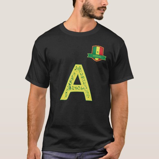 セネガル国旗のグループ文字Aセネガル Tシャツ (正面)