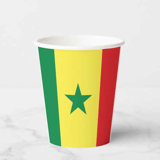 セネガル国旗のコートの腕紙カップ 紙コップ (正面)