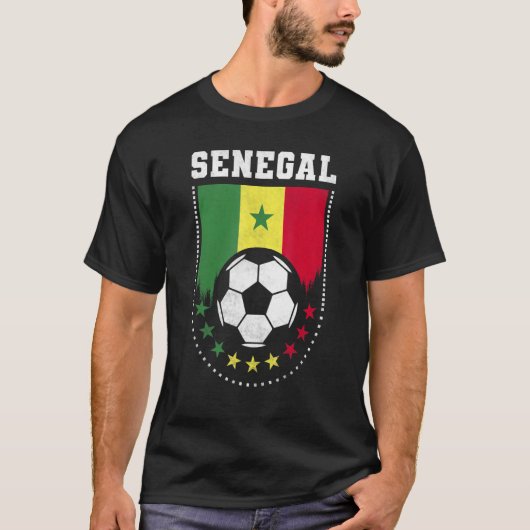 セネガル国旗のサッカーファン Tシャツ (正面)