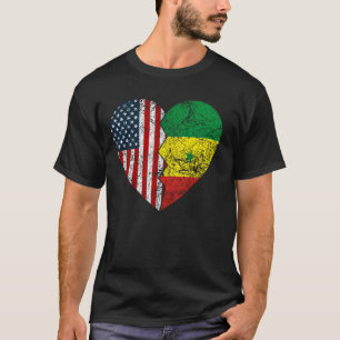 セネガル国旗のハート統一された州セネグ Tシャツ