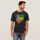 セネガル国旗のハート統一された州セネグ Tシャツ (正面フル)