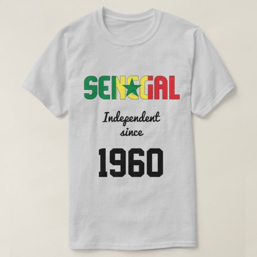セネガル国旗の独立性お祝い Tシャツ (デザイン正面)