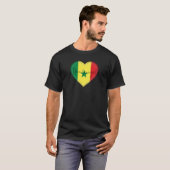 セネガル国旗の色ハートTシャツ Tシャツ (正面フル)
