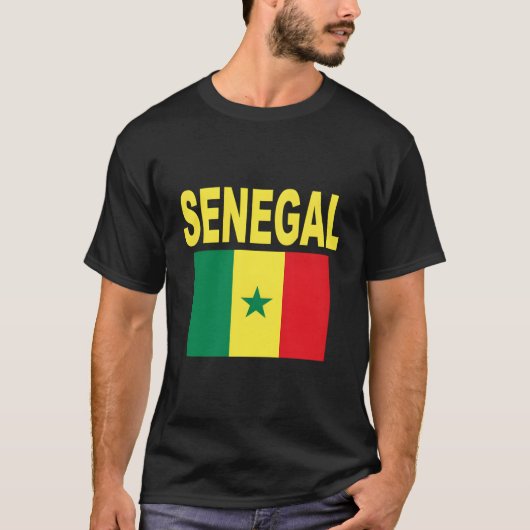 セネガル国旗クールドレープソーセネガル国旗の男性Wom Tシャツ (正面)