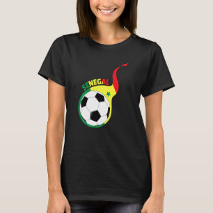 セネガル国旗サッカーアフリカサッカー2022年カップファースト Tシャツ
