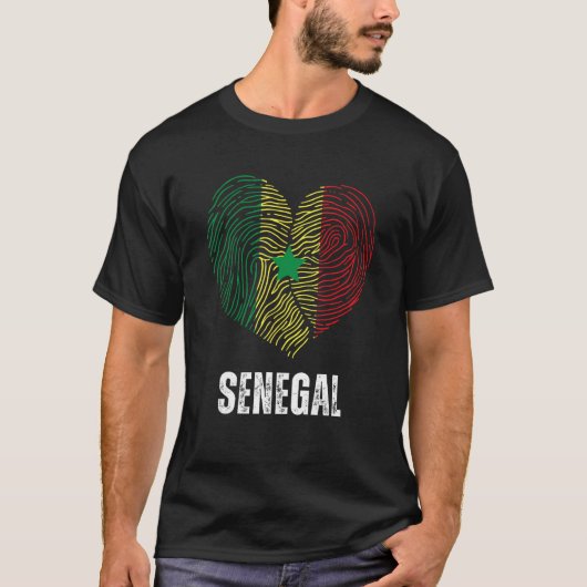 セネガル国旗セネガル国旗セネガルDNAセネガルH Tシャツ (正面)
