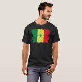 セネガル国旗プライド友情誇りを持った平和ヴィンテージ Tシャツ (正面フル)