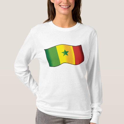 セネガル国旗 セネガル人の誇り 緑 黄 赤 Tシャツ (正面)