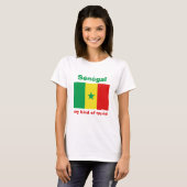 セネガル国旗+地図+テキストTシャツ Tシャツ (正面フル)