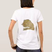 セネガル国旗+地図+テキストTシャツ Tシャツ (裏面)