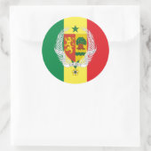 セネガル国旗・紋章・セネガル国旗 ラウンドシール (バッグ)