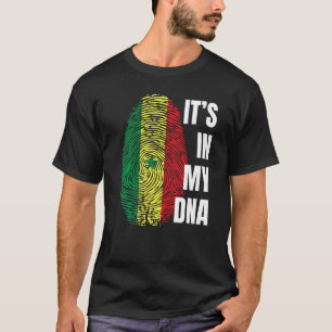 セネガル国旗Dna指紋黒い履歴月 Tシャツ