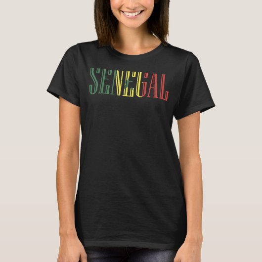 セネガル土産女子国男性へ旗1 Tシャツ (正面)