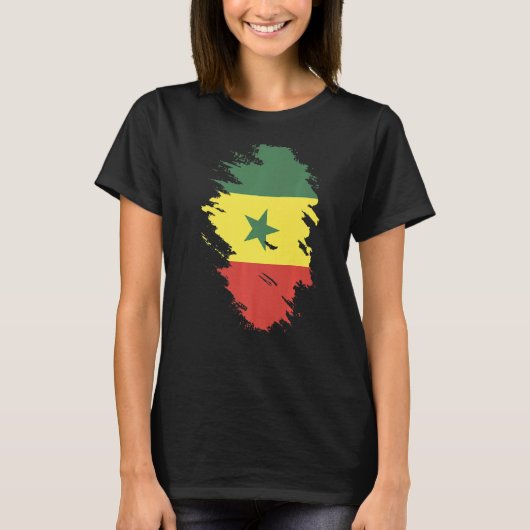 セネガル土産婦人国男性へ旗 Tシャツ (正面)