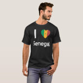 セネガル土産婦人国男性へ旗 Tシャツ (正面フル)