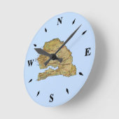 セネガル地図の時計 ラウンド壁時計 (傾斜)