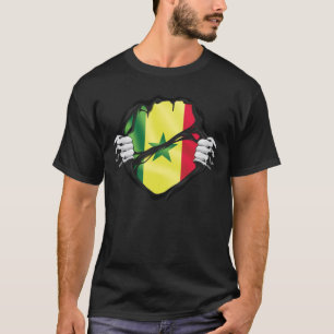セネガル純根フラッグブラック Tシャツ