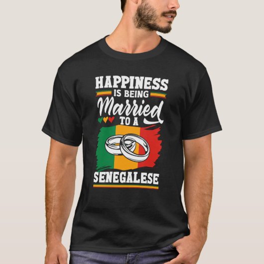 セネガル結婚した国旗 Tシャツ (正面)