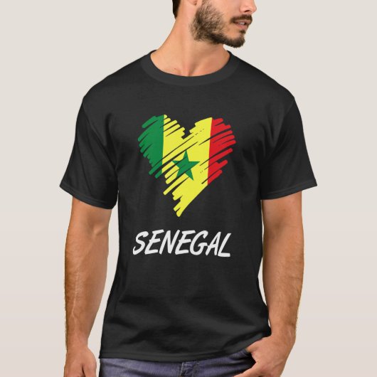 セネガル西アフリカ誇りを持ったハートラブFl Tシャツ (正面)
