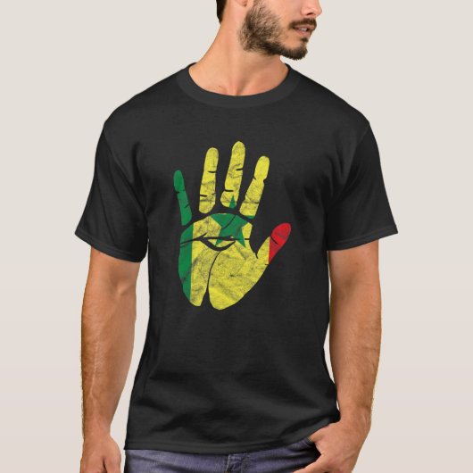 セネガル西アフリカ誇りを持ったハートラブFl Tシャツ (正面)