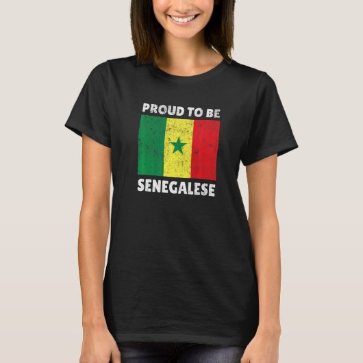 セネガル西アフリカ誇りを持ったハートラブFl Tシャツ (正面)
