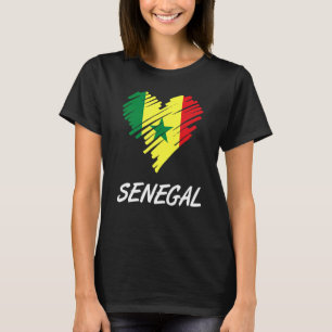 セネガル西アフリカ誇りを持ったハートラブFl Tシャツ