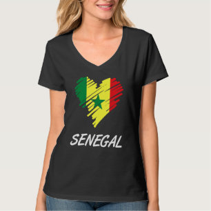 セネガル西アフリカ誇りを持ったハートラブFl Tシャツ