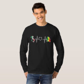 セネガル イタリア 国旗 セネガル人 イタリア人 ハートビート Tシャツ (正面フル)