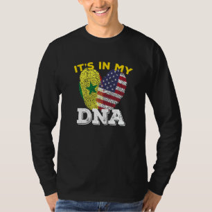 セネガル セネガル人 アメリカ アメリカ人 フラッグ 手 混合 Tシャツ