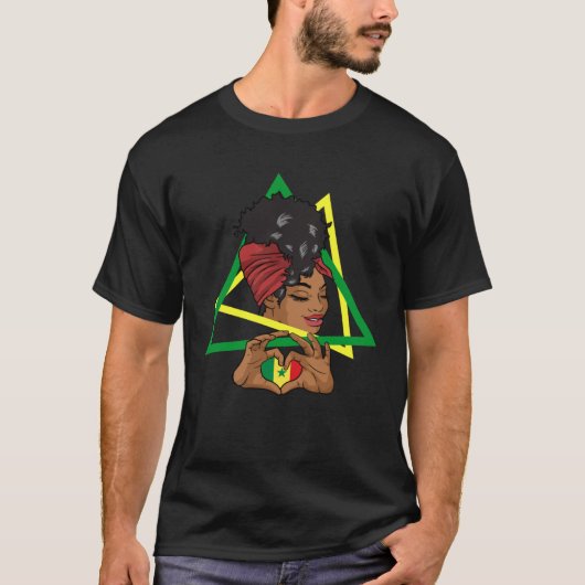 セネガル・セネガル西アフリカ誇りを持ったプリンセスクエ Tシャツ (正面)