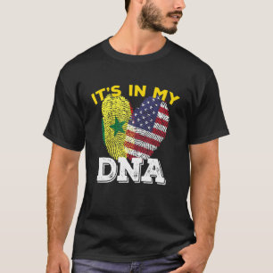 セネガル・セネガル・アメリカ国旗のハンドミクセ Tシャツ