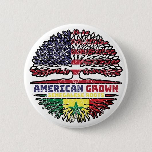 セネガル・セネガルUSアメリカ合衆国の統一された州 缶バッジ (正面)