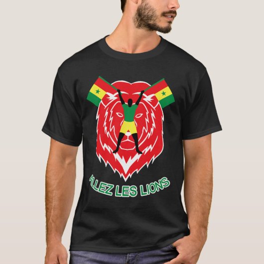 セネガル+プライド+サッカー+スポーツ+セネガル人の遺産と Tシャツ (正面)
