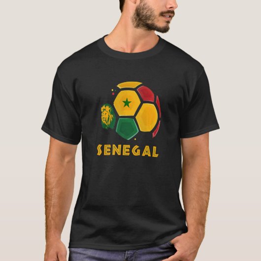 セネガル・ライオンズセネガル国旗サッカーファン Tシャツ (正面)