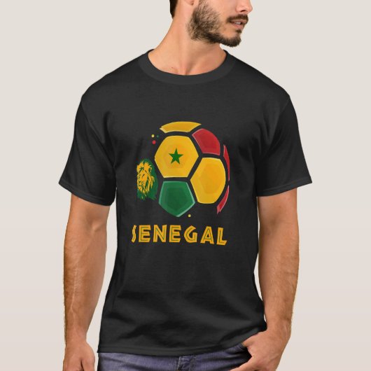 セネガル・ライオンズセネガル国旗サッカーファン Tシャツ (正面)