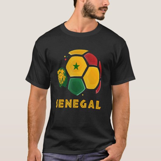 セネガル・ライオンズセネガル国旗サッカーファン Tシャツ (正面)
