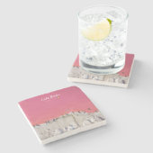 セネガル、レルバ湖 - ピンクの湖のボート ストーンコースター (横)