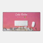 セネガル、レルバ湖 - ピンクの湖のボート デスクマット (キーボード&マウス)