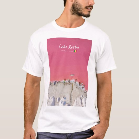 セネガル レルバ湖 - ピンクの湖のボート Tシャツ (正面)