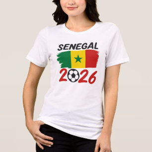 セネガル 2026 サッカー ファン デザイン スター フットボール トライブレンドTシャツ