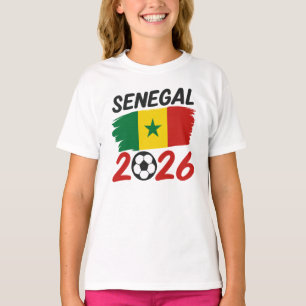 セネガル 2026 サッカー ファン デザイン スター フットボール Tシャツ