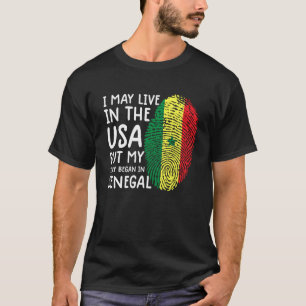 セネガルTシャツのセネガル国旗のシャツAmerican Sene Tシャツ