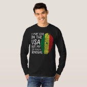 セネガルTシャツのセネガル国旗のシャツAmerican Sene Tシャツ (正面フル)