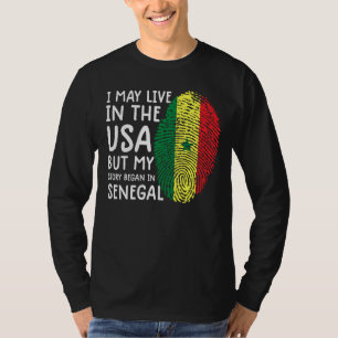 セネガルTシャツのセネガル国旗のシャツAmerican Sene Tシャツ