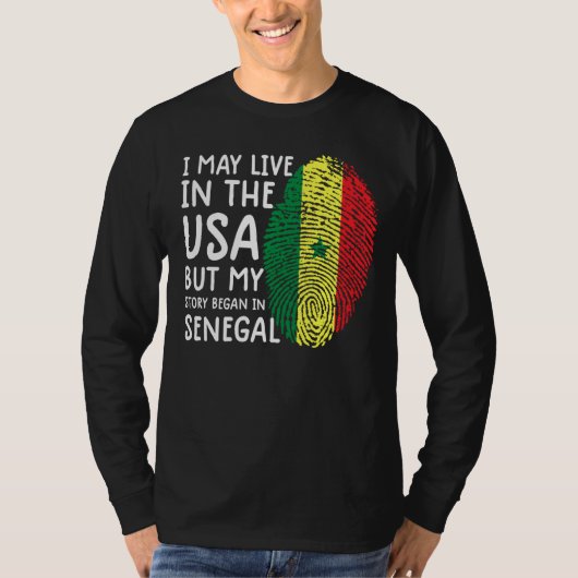 セネガルTシャツのセネガル国旗のシャツAmerican Sene Tシャツ (正面)