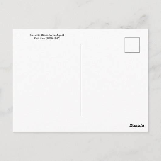 セネシオ抽象芸術ポートレートポールクレー ポストカード (裏面)